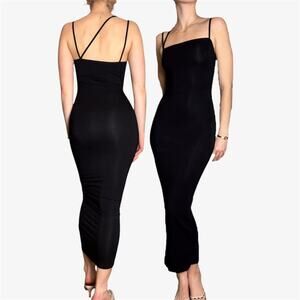 Black maxi bodycon dress